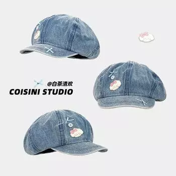 Милый милый щенок, помытый ковбойский берет, женский ретро, большая окружность головы, шляпа-облако, детка, шляпа художника 2000 года average size