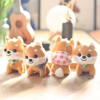Милый милый щенок рюкзак сиба-ину кулон плюшевые игрушки кукла сумка подвесной брелок тряпичная кукла 14 cm