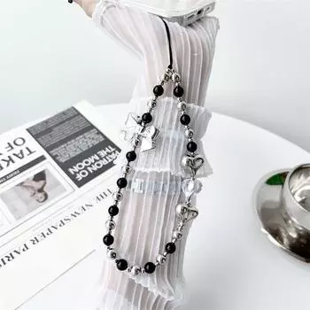 Милый милый сердечный бант с бусинами, ремешок для мобильного телефона для женщин и девочек, анти-потеряющийся шнурок, изысканный креативный брелок для украшения сумки