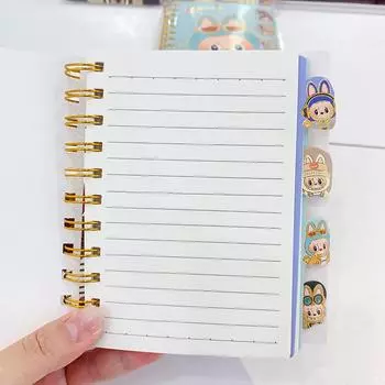 Милый мини-блокнот Labubu Coil, мультяшная портативная книга-катушка, ежедневник, блокнот, офисные принадлежности, канцелярские принадлежности для студентов, подарки