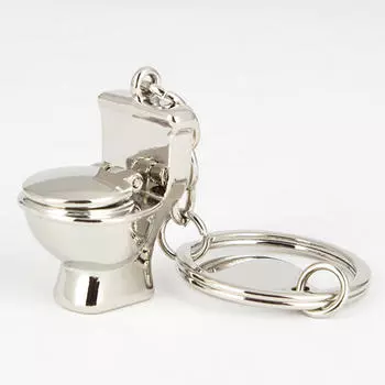 Милый мини-брелок для ключей «Туалет навсегда», металлический брелок для ключей, креативный подарок серебряный