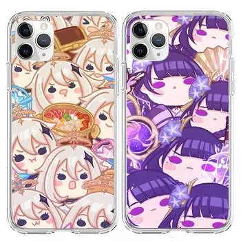 Милый мини-чехол для телефона Genshin Impact для Iphone 7 8 Plus X Xs Max Xr 11 12 13 Mini Pro Max SE2, прозрачный мягкий чехол iPhone11 Pro Max
