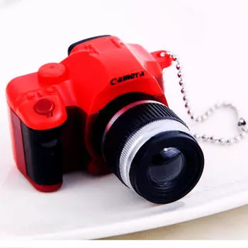 Милый мини-игрушечный брелок с камерой и вспышкой, световой и звуковой эффект, подарок красный