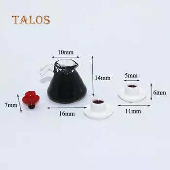 Милый мини-кофейник, модель кукольного домика, миниатюрная детская игрушка, кукла, аксессуары для дома, игрушки для всех возрастов