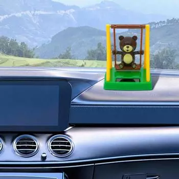 Милый мишка-качалка на солнечных батареях, танцующий медведь, кукла-качалка на солнечных батареях, качающаяся голова, плюшевый мишка, декоративные автомобильные аксессуары CHINA