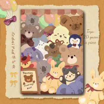 Милый многоцветный плюшевый защитный чехол с медвежонком-книжкой для Xiaomi 6/6pro 11 дюймов 5pro 12,4 дюйма 5/5pro 11 Универсальный держатель для ручек с ремешком Xiaomi 5 11 inch