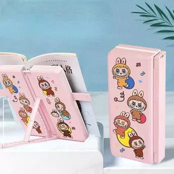Милый многофункциональный пенал Labubu, подставка для книг, двухслойный ящик для хранения для детей, мальчиков и девочек