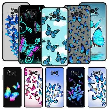 Милый модный чехол для телефона с бабочкой для Xiaomi Poco X6 X5 Pro X4 X3 NFC F5 Pro F4 F3 GT M5 M4 Pro 5G M3 C51 C50 C55 Мягкий чехол Poco X3 NFC