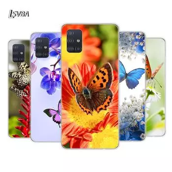 Милый модный чехол с бабочкой для Samsung Galaxy A01 A11 A12 A22 A21S A31 A41 A42 A51 A71 A32 A52 A72 A02S, мягкий чехол для телефона Samsung A01