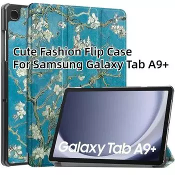 Милый модный флип-чехол для Samsung Galaxy Tab A9+ SM-X216 X210 X218 противоударный чехол из искусственной кожи TabA9+ 11 дюймов-подставка-держатель красный