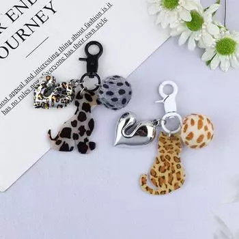 Милый модный леопардовый принт сердечко меховой шарик котенок щенок брелок подвеска амулеты сумка подвесные украшения ремешок для телефона аксессуары подарок A2