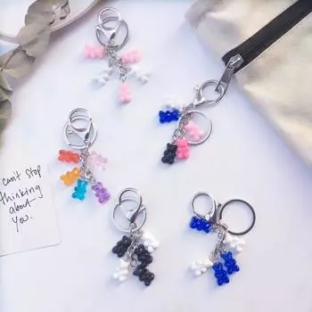 Милый модный многоцветный подарок для женщин, брелок для ключей с подвеской в виде липкого брелока, модные аксессуары, ювелирные изделия, брелок для ключей A