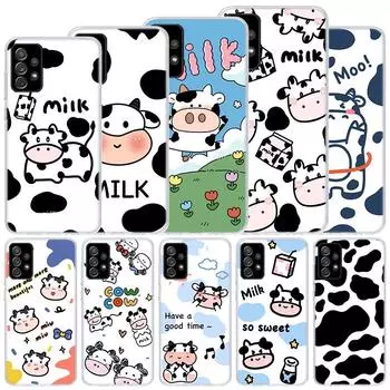 Милый мягкий чехол с изображением молочного скота и коровы в крапинку для Samsung Galaxy A51 A71 A50 A70 A21S, чехол для телефона A30 A20E A10 A31 A41 A6 A7 A8 A9 She Samsung A71