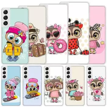 Милый мягкий чехол с изображением совы и сердец для Samsung Galaxy S22 S21 Ultra S20 FE S10 Plus, чехол для телефона S9 S8 + S10E S7 Edge S6 Funda Coque Samsung S21