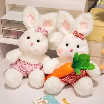 Милый мягкий кролик, милая панда, плюшевые игрушки, детские мягкие игрушки, кролик с цветочной юбкой, спящая игрушка, подарок на день рождения