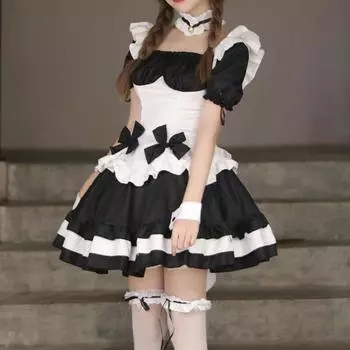Милый мягкий японский наряд для девочек, повседневная одежда, большие размеры, бретели, аниме-костюм для выступления на сцене S белый