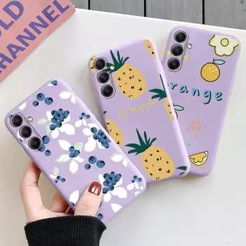Милый мягкий силиконовый чехол с фруктами для Xiaomi Redmi Note 13 Pro 13C Poco C65 Samsung A35 A55 M35 Huawei Honor 200 iPhone Camera Защитный противоударный чехол Samsung Galaxy S20