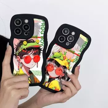 Милый мягкий волнистый чехол для телефона Samsung S23 Ultra A53 A52 Realme C53 C55 Redmi Note 12 Note 11 Pro Vivo V23e Y35 Y02 IPhone Tecno Spark Cover Infinix Hot 30 Play