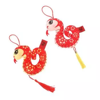 Милый мультфильм 2025 китайский год зодиака змея плюшевый брелок сумка кулон мягкая кукла счастливый талисман для детей подарки белый