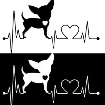 Милый мультфильм электрокардиограмма сердце собака автомобиль Стайлинг наклейка на окно наклейка декор