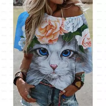 Милый мультфильм аниме 3D принт O-образный вырез летние Harajuku стиль женские персонализированные модные удобные футболки с коротким рукавом пуловер S