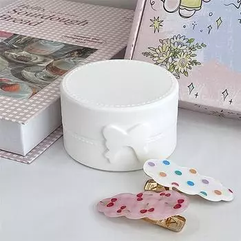 Милый мультфильм бант пони круглые серьги кольца коробка роскошные пылезащитные аксессуары для волос упаковка дисплей коробка портативный ящик для хранения