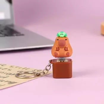 Милый мультфильм деревянная рыба кнопка заслуга аккумулятор со звуком и светом брелок кулон декомпрессия божественный инструмент небольшое украшение