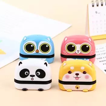 Милый мультфильм Детская печать Детская студенческая одежда Название главы Слово Штамп синий