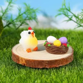 Милый мультфильм имитация куриных яиц миниатюрные фигурки креативный мини настольный автомобиль орнамент украшения своими руками аксессуары для детей