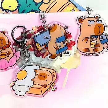 Милый мультфильм капибара акриловый брелок кулон рюкзак автомобиль сумка брелок декор детский подарок