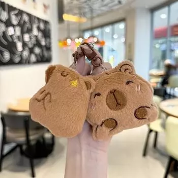 Милый мультфильм капибара плюшевый брелок кулон мягкая капибара брошь милый новинка рюкзак украшения аксессуары подарки