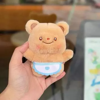 Милый мультфильм Кавали, плюшевый медведь, кукла, кулон, брелок, сумка, брелок для ключей от машины, пара, подруга, игрушки на день рождения для девочек коричневый