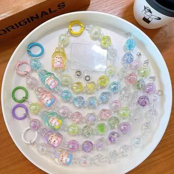 Милый мультфильм Кролик Ухо Девушка Бисерный Браслет Брелок Сумка Подвески жёлтый