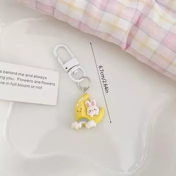 Милый мультфильм луна звезды животные брелок наушники чехол рюкзак кулон украшение автомобиль брелок аксессуары пара подарки