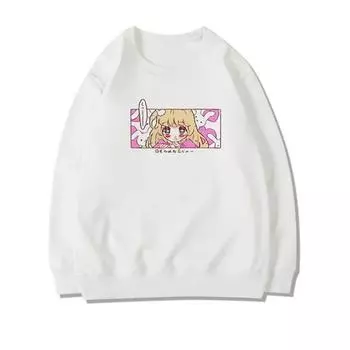 Милый мультфильм, милые девушки, японская уличная одежда, Harajuku, розовый забавный каваи, повседневный топ, пуловер, толстовка, винтажная свободная женская толстовка S чёрный