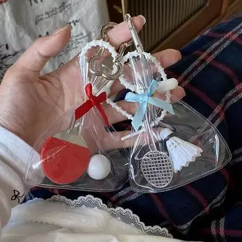 Милый мультфильм новинка настольный теннис бадминтон брелок кулон креативный рюкзак украшения аксессуары маленькие подарки