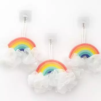 Милый мультфильм облако радуга губка мяч для ванны девочка дети массаж отшелушивающая ванна щетка легкий пенящийся душ ноги спина тело скраб