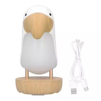 Милый мультфильм птица-носорог настольная лампа светодиодный USB зарядка Bluetooth музыкальный ночник для спальни