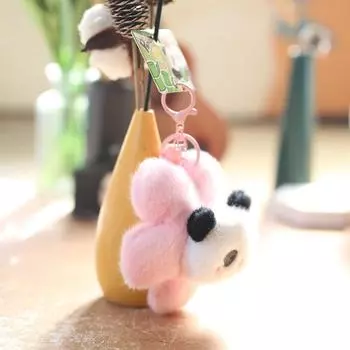 Милый мультфильм пузырь цветок панда плюшевая кукла рюкзак украшения сумка брелок кулон девичья мягкая игрушка тряпичная кукла детский подарок на день рождения синий