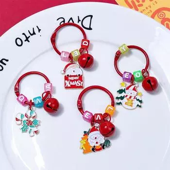 Милый мультфильм Рождественская елка Снеговик Санта-Клаус брелок Подвеска Автомобильный брелок Изысканный рюкзак Украшения Аксессуары Подарки