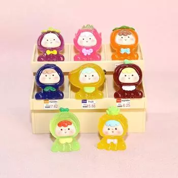 Милый мультфильм светящийся четвертого поколения фруктовая кукла слепой мешок мини микро пейзаж домашний настольный автомобиль украшение Random-1pc