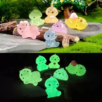 Милый мультфильм светящийся в темноте динозавр украшение микро пейзаж настольный автомобиль украшение для дома трехмерное смоляное маленькое украшение Luminous dinosaur 5pcs фиолетовый