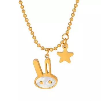 Милый мультфильм универсальный звезда белый ракушка кролик кулон ожерелье год новый мода персонализированные нишевые ювелирные изделия