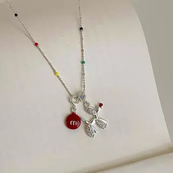 Милый мультфильм воздушный шар собака допамин цвет ожерелье женский ниша высокий смысл мода универсальная цепочка на шею свитер цепь