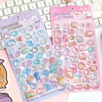 Милый мультфильм желе скрапбук журнал наклейка стерео милый океан животное канцелярские принадлежности наклейка DIY Декор ноутбук гитара наклейка