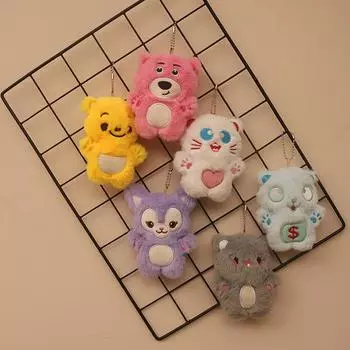 Милый мультфильм животных серии цветочное украшение плюшевая подвеска сумка брелок для ключей девушка букет подарок украшение 4 inches
