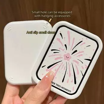 Милый мультфильм звезда фейерверк складной карманный зеркало для макияжа с расческой портативный креативный для женщин девочек на открытом воздухе