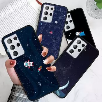 Милый мультфильм Звездное небо Планета Астронавт Космическая собака Луна Девушка Чехол Redmi 10