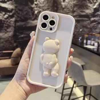 Милый мультяшный 3D-чехол с медведем для Samsung Galaxy A52 A32 A53 A13 A33 A52 A34 A15 A35 A55 S24 S23 S22 S21 Ultra Plus FE Мягкий чехол S24 Plus