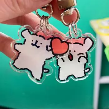 Милый мультяшный акриловый брелок в виде щенка собаки, забавный мультяшный милый школьный кулон, аксессуары, маленький подарок